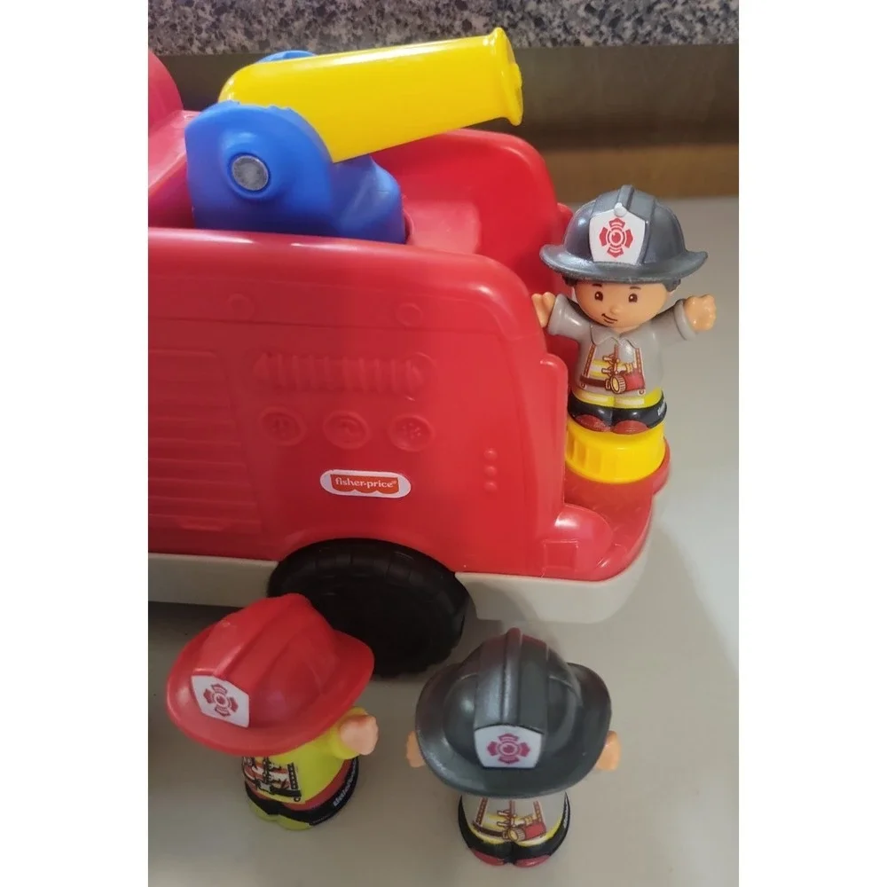 Fisher Price Little People Firetruck toys fireman figures lot